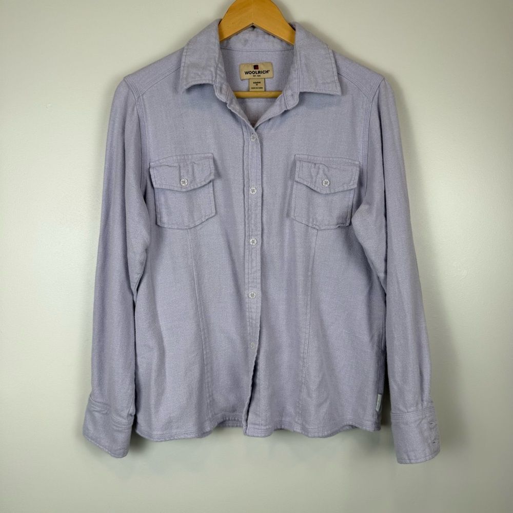 Woolrich Women's Size Medium Flannel Button Down Shirt Lavender Purple Warm 2075